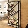 Modish Geometric Alloy Etagere Display Bookcase Black Image - 3