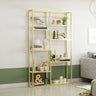 Modish Geometric Alloy Etagere Display Bookcase Black Image - 7
