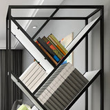 Modish Geometric Alloy Etagere Display Bookcase Black Image - 8