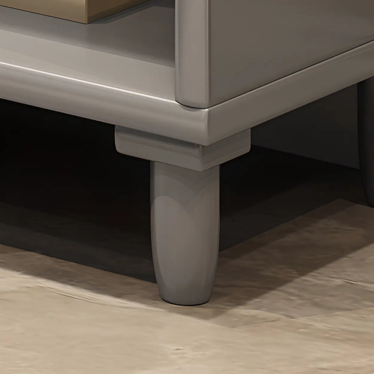 Modish Gray Vertical Wood Drawers Storage Bookcase Image - 14