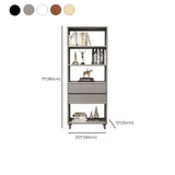 Modish Gray Vertical Wood Drawers Storage Bookcase #size