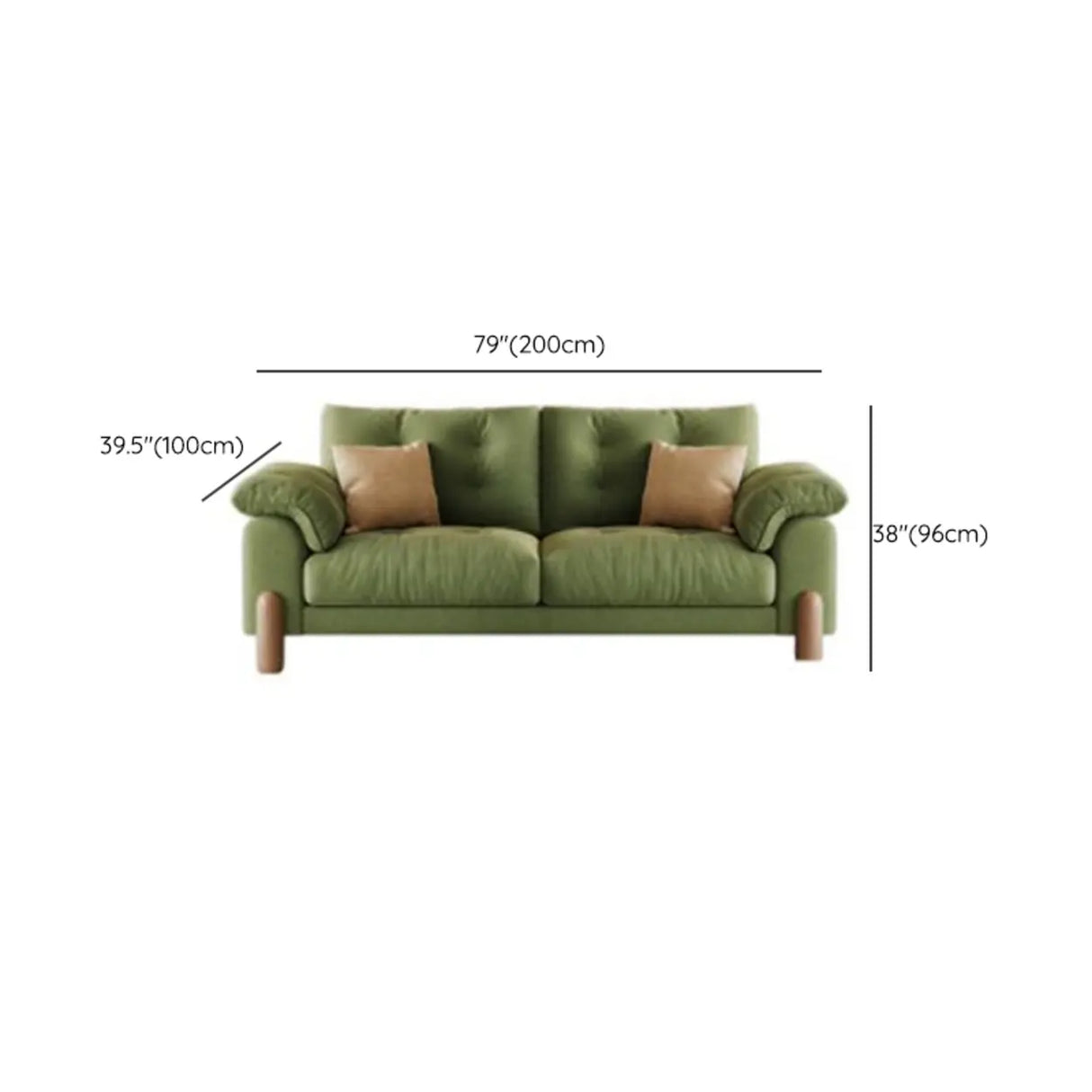Modish Green Medium Comfort Straight Stationary Fabric Sofa Image - 15