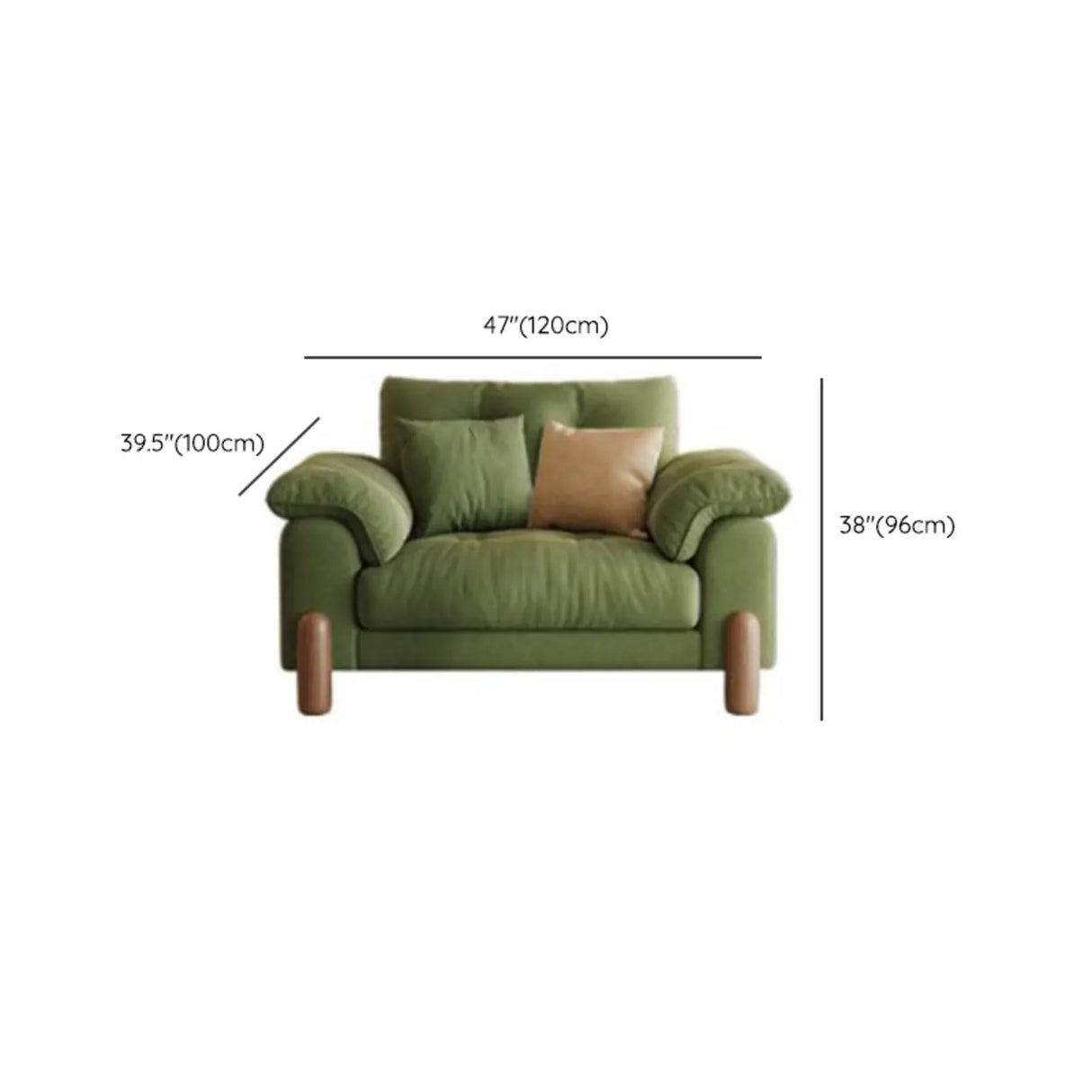 Modish Green Medium Comfort Straight Stationary Fabric Sofa Image - 16