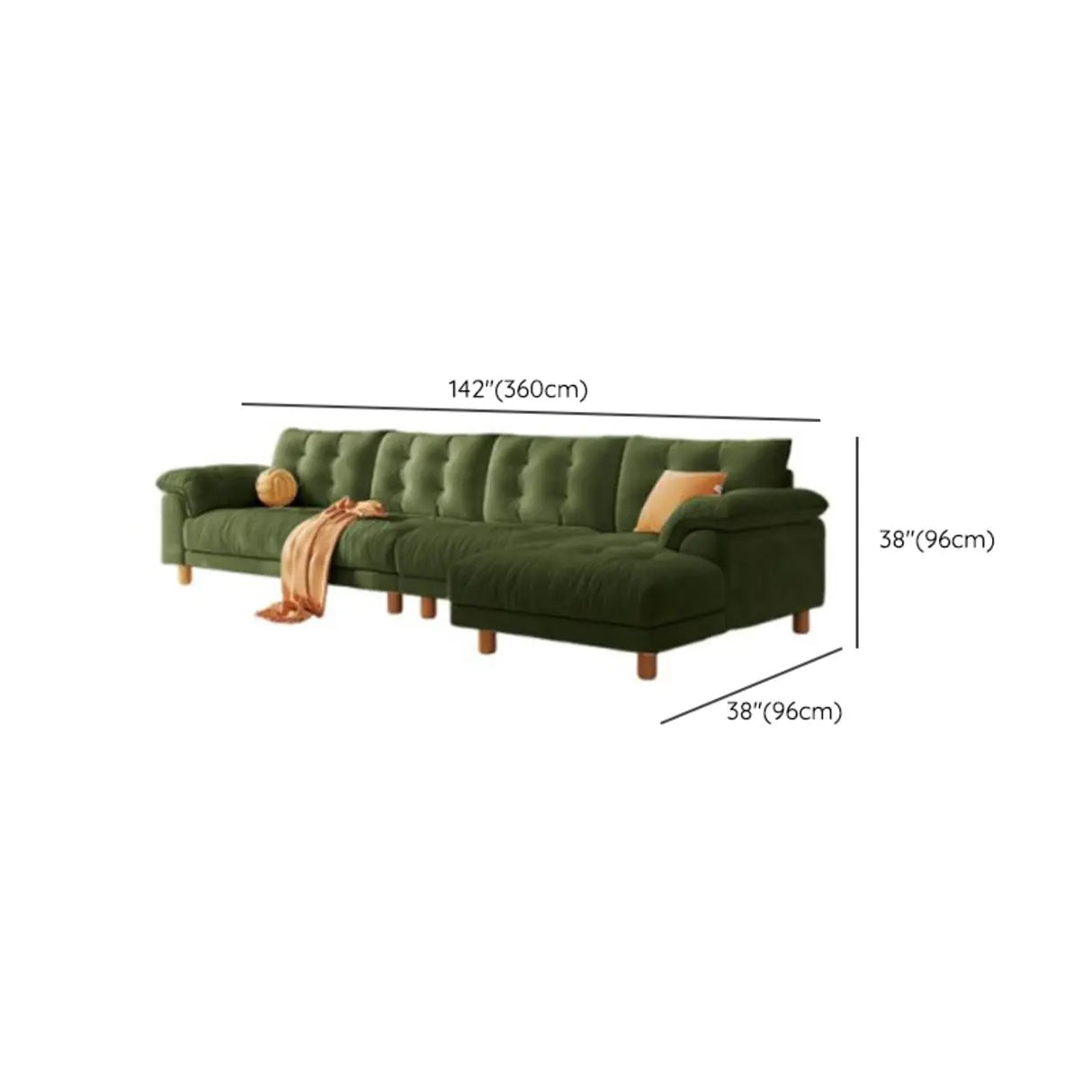 Modish Green Medium Comfort Straight Stationary Fabric Sofa Image - 18