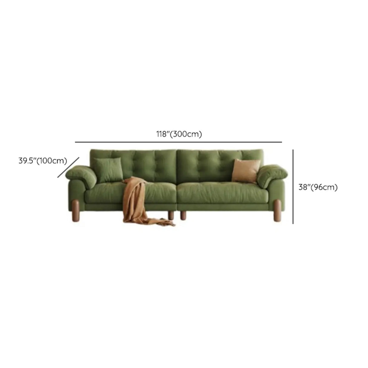 Modish Green Medium Comfort Straight Stationary Fabric Sofa Image - 22