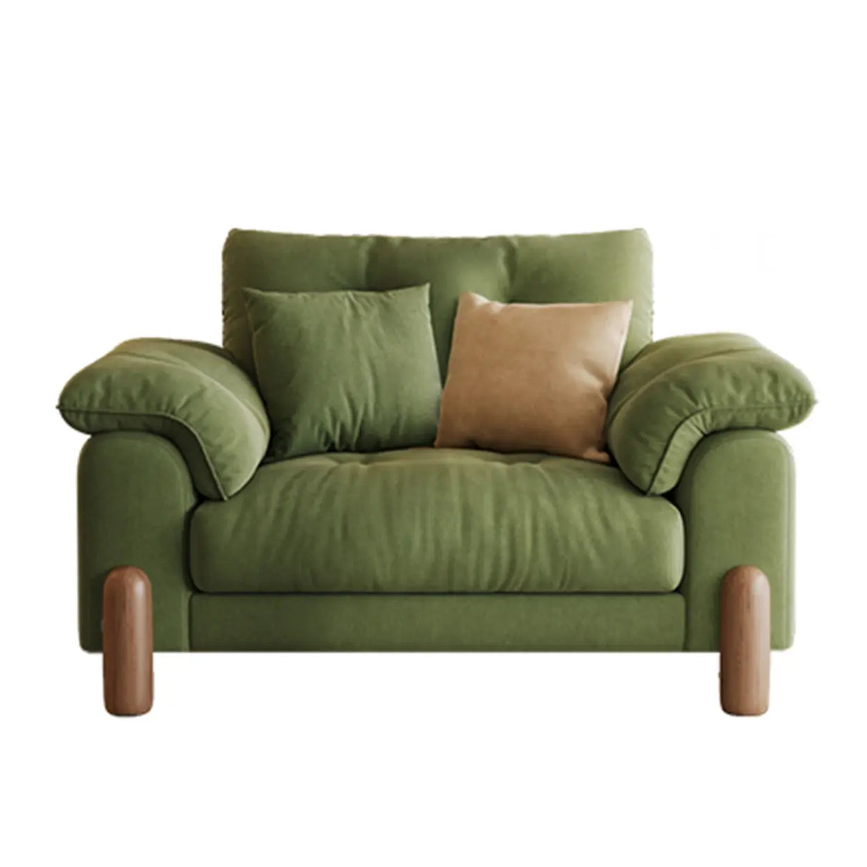 Modish Green Medium Comfort Straight Stationary Fabric Sofa Image - 2