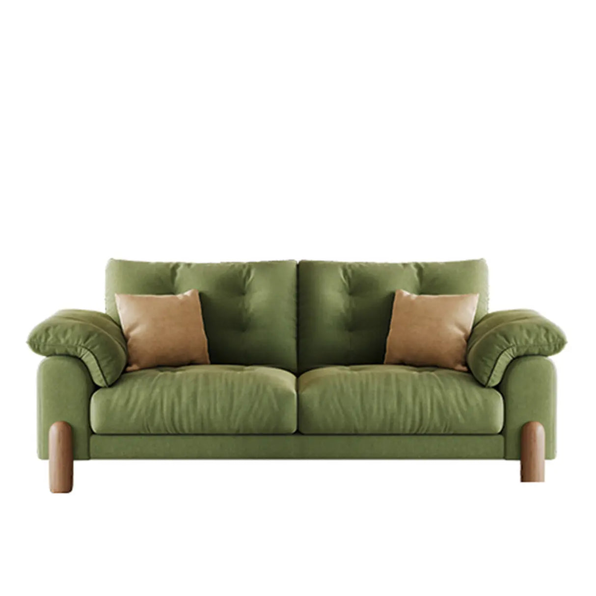 Modish Green Medium Comfort Straight Stationary Fabric Sofa Image - 3