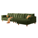 Modish Green Medium Comfort Straight Stationary Fabric Sofa Image - 7