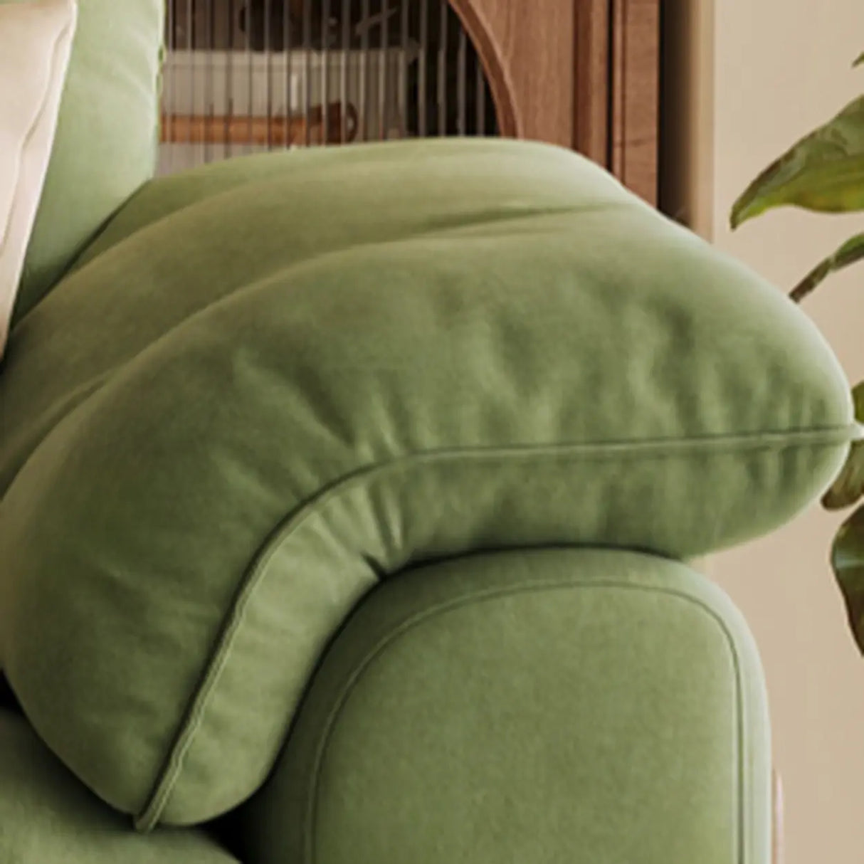 Modish Green Medium Comfort Straight Stationary Fabric Sofa Image - 8