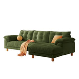 Modish Green Medium Comfort Straight Stationary Fabric Sofa Image - 9