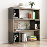 Modish Grey Cocoa Wood Open Rectangular Tall Bookcase Image - 13