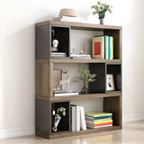 Modish Grey Cocoa Wood Open Rectangular Tall Bookcase Image - 14