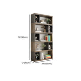 Modish Grey Cocoa Wood Open Rectangular Tall Bookcase #size
