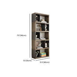 Modish Grey Cocoa Wood Open Rectangular Tall Bookcase Image - 24
