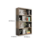 Modish Grey Cocoa Wood Open Rectangular Tall Bookcase Image - 34