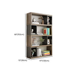 Modish Grey Cocoa Wood Open Rectangular Tall Bookcase Image - 35