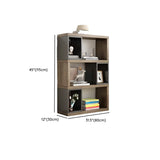 Modish Grey Cocoa Wood Open Rectangular Tall Bookcase Image - 36