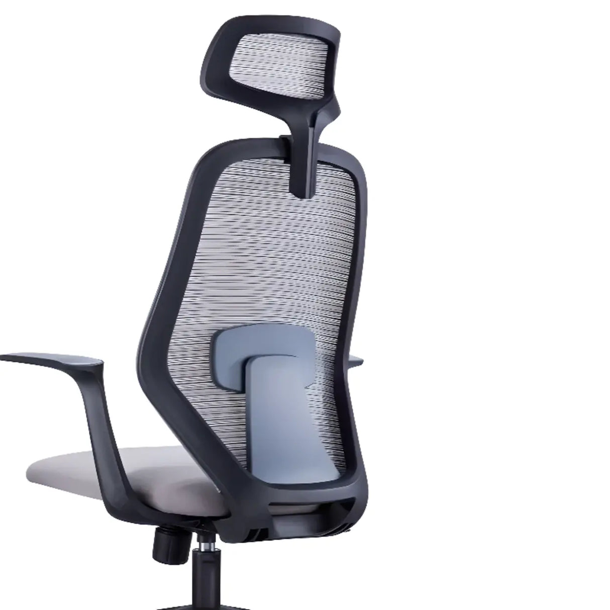 Modish Grey-Red Mesh Ergonomic Office Chair with Wheels Image - 13