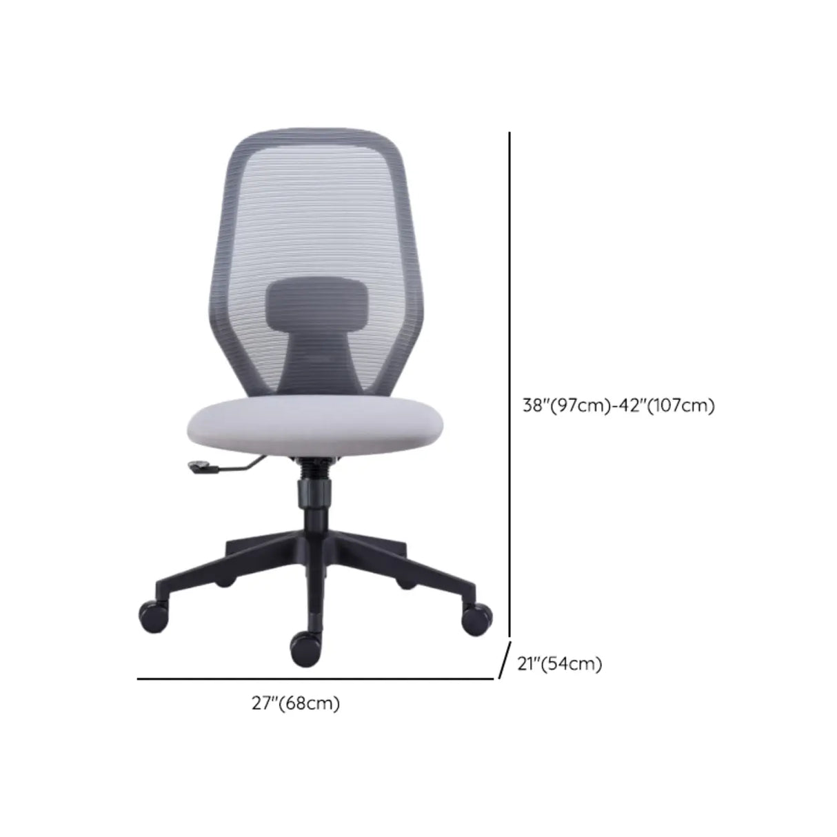 Modish Grey-Red Mesh Ergonomic Office Chair with Wheels Image - 16