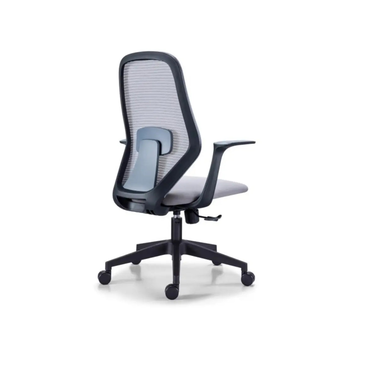 Modish Grey-Red Mesh Ergonomic Office Chair with Wheels Image - 4