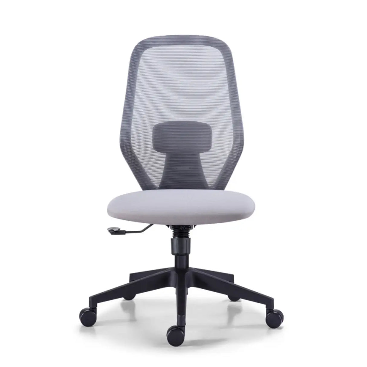 Modish Grey-Red Mesh Ergonomic Office Chair with Wheels Image - 8