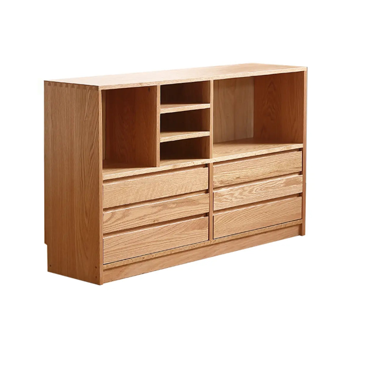 Modish Horizontal Brown Wood Short Storage Bookcase Image - 13