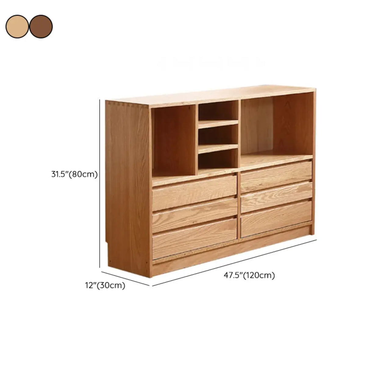 Modish Horizontal Brown Wood Short Storage Bookcase Image - 18