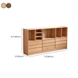 Modish Horizontal Brown Wood Short Storage Bookcase Image - 20