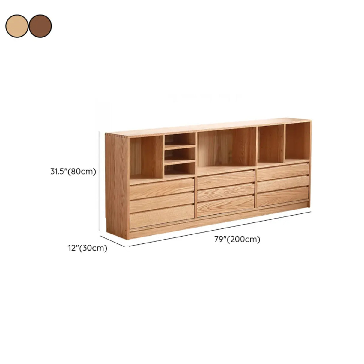 Modish Horizontal Brown Wood Short Storage Bookcase Image - 21