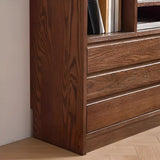 Modish Horizontal Brown Wood Short Storage Bookcase Image - 8