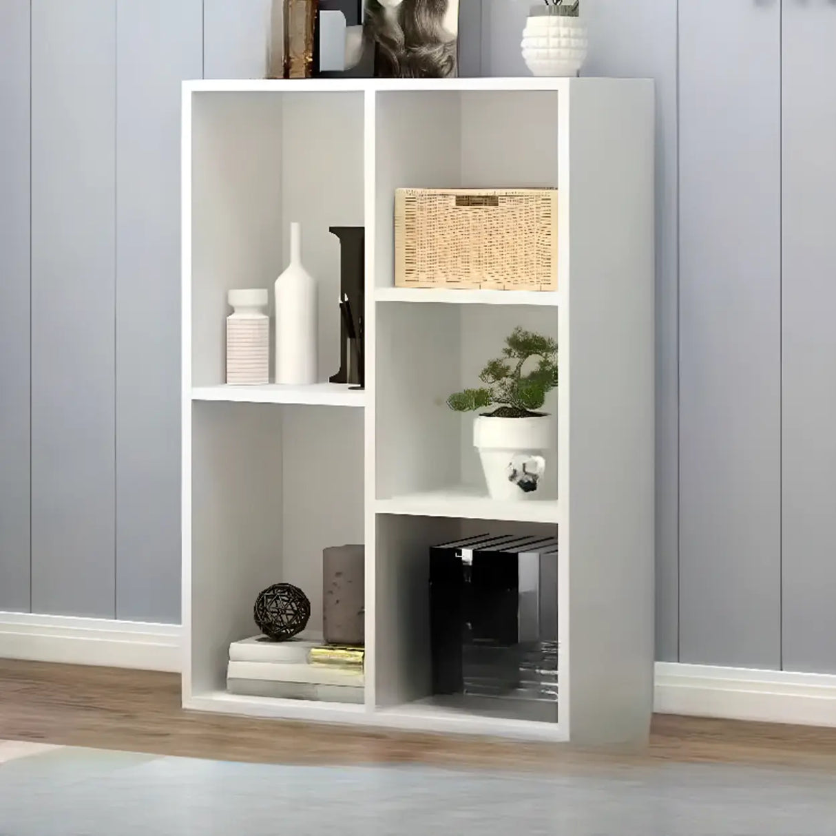 Modish Horizontal Rectangular Wood Bookcases White Image - 12