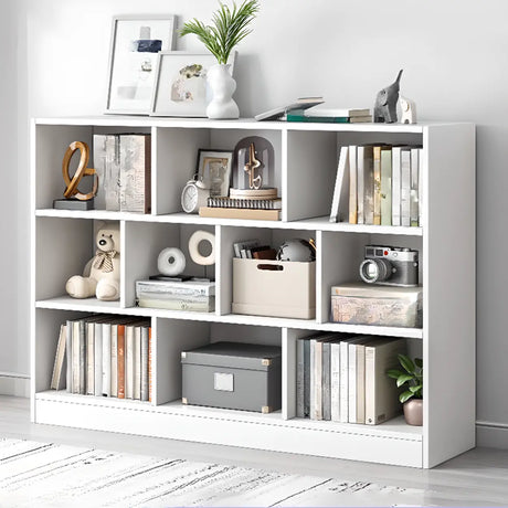 Modish Horizontal Rectangular Wood Bookcases White Image - 2