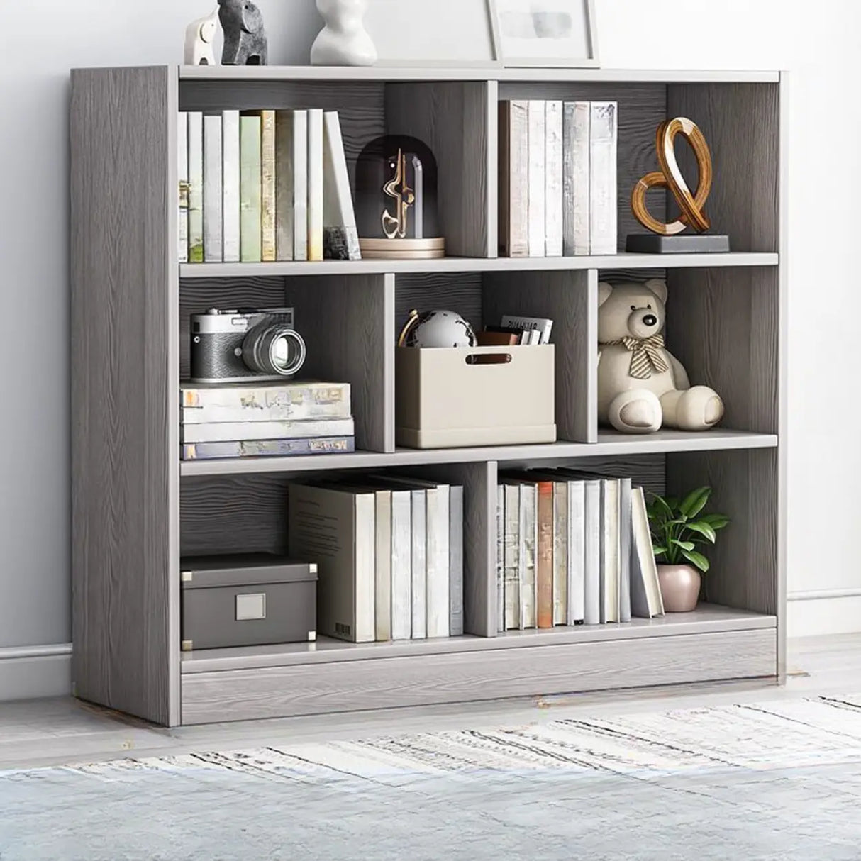 Modish Horizontal Rectangular Wood Bookcases White Image - 22