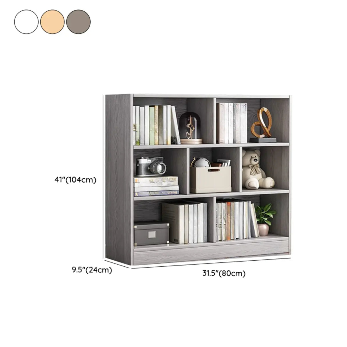 Modish Horizontal Rectangular Wood Bookcases White 