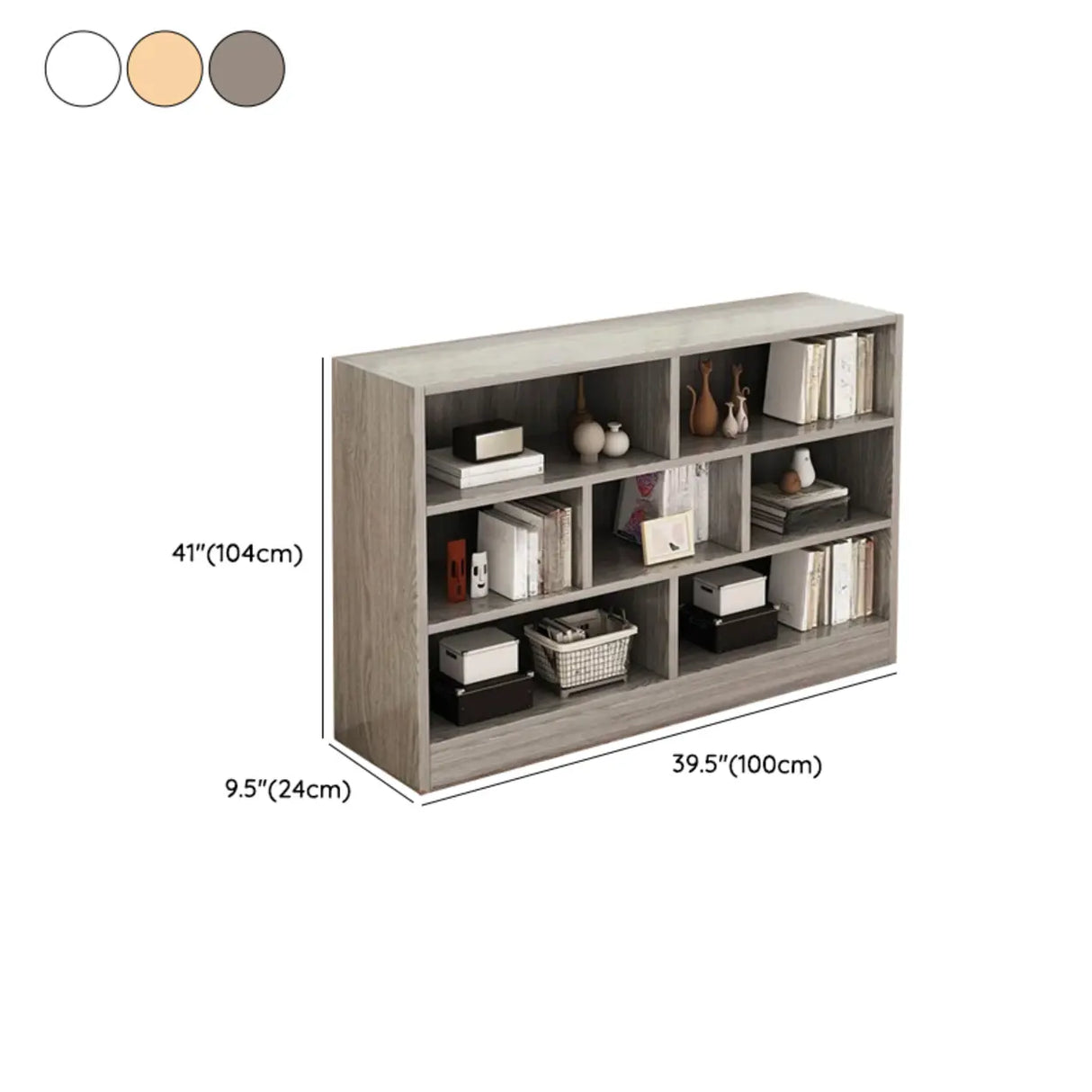 Modish Horizontal Rectangular Wood Bookcases White Image - 25