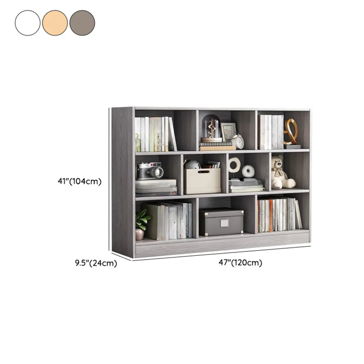 Modish Horizontal Rectangular Wood Bookcases White Image - 26