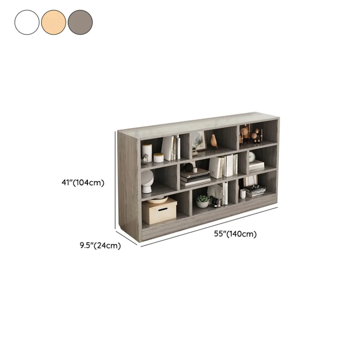 Modish Horizontal Rectangular Wood Bookcases White Image - 27