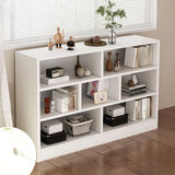 Modish Horizontal Rectangular Wood Bookcases White Image - 4