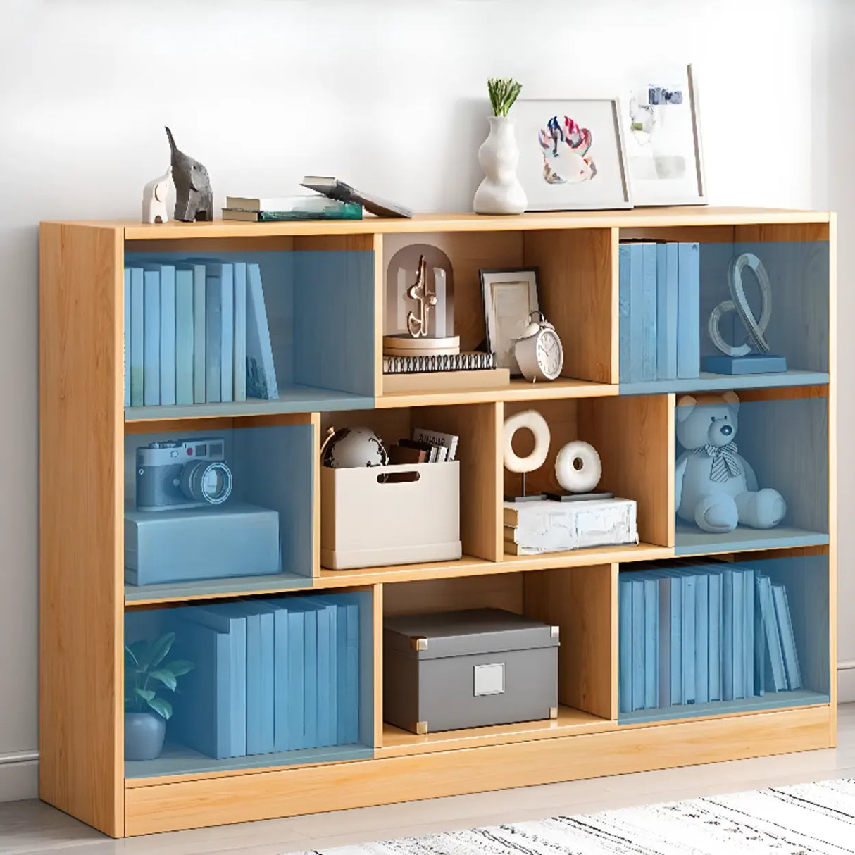 Modish Horizontal Rectangular Wood Bookcases White Image - 7