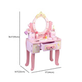 Modish Kids Wood Pink Vanity Set with Mirror and Drawers Image - 15