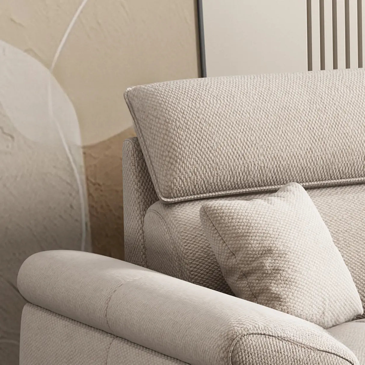 Modish L-Shape Fabric Cream Large Comfortable Sofa Image - 12