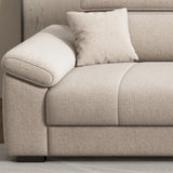 Modish L-Shape Fabric Cream Large Comfortable Sofa Image - 13