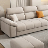 Modish L-Shape Fabric Cream Large Comfortable Sofa Image - 14