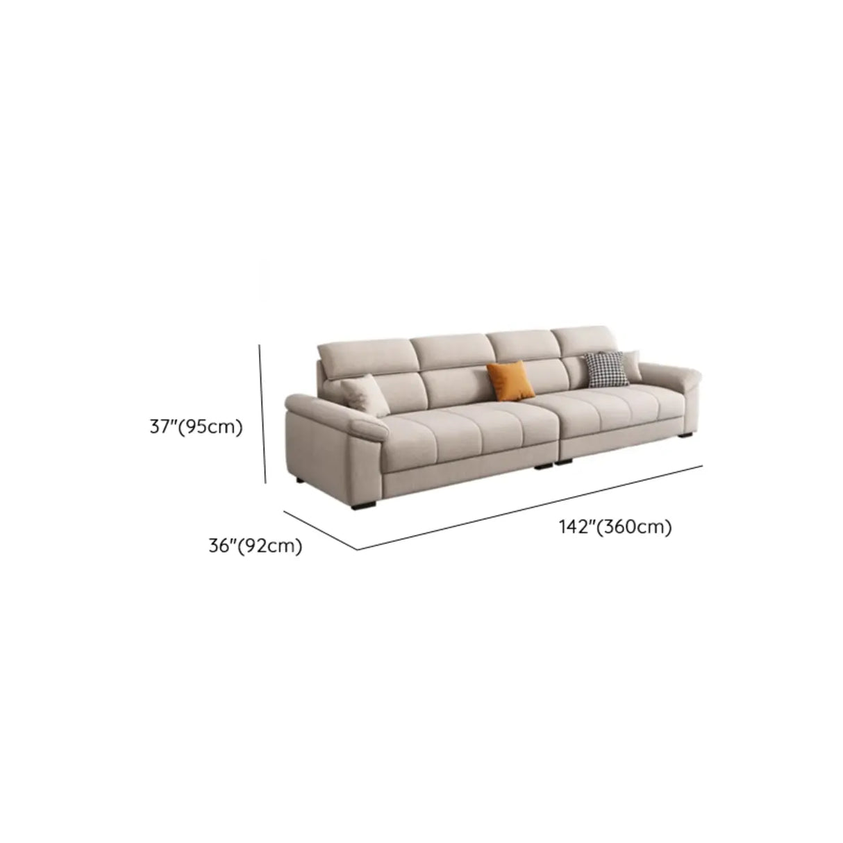 Modish L-Shape Fabric Cream Large Comfortable Sofa Image - 17