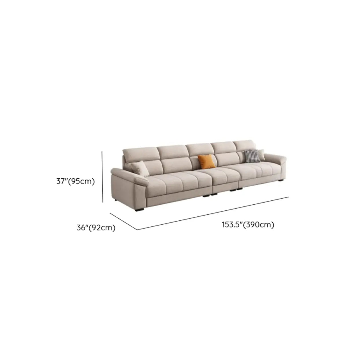 Modish L-Shape Fabric Cream Large Comfortable Sofa Image - 18