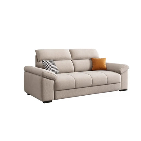 Modish L-Shape Fabric Cream Large Comfortable Sofa Image - 2