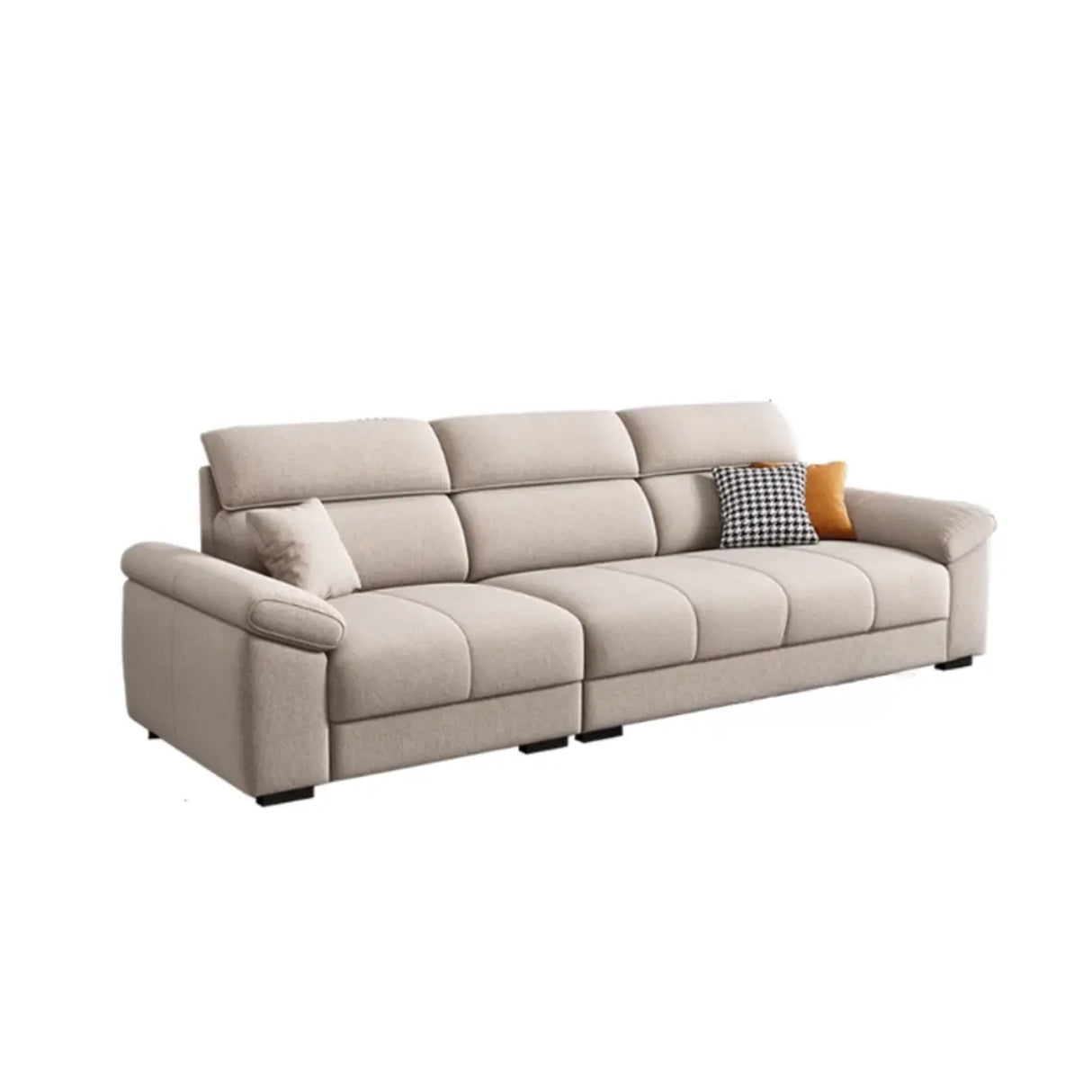 Modish L-Shape Fabric Cream Large Comfortable Sofa Image - 3