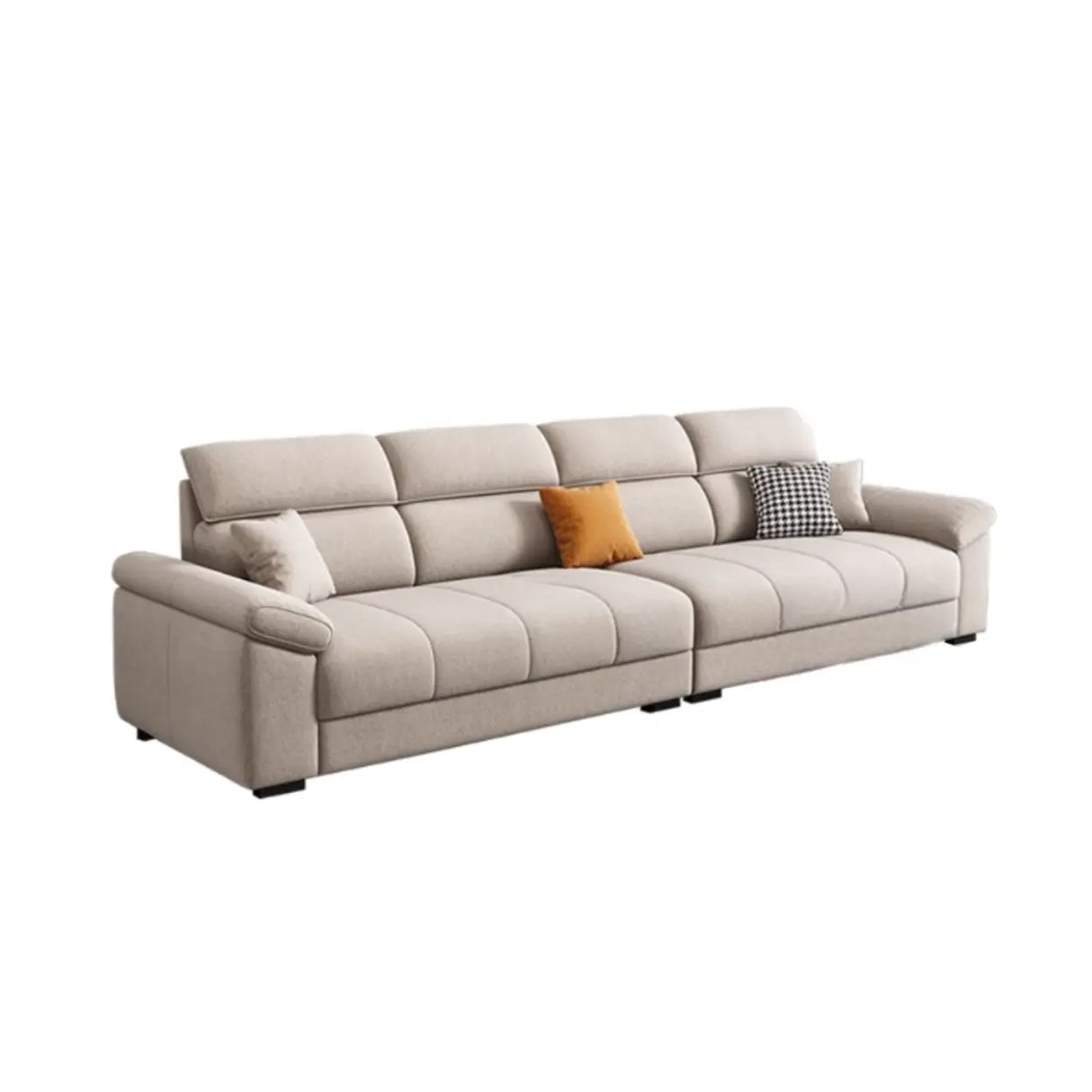 Modish L-Shape Fabric Cream Large Comfortable Sofa Image - 5