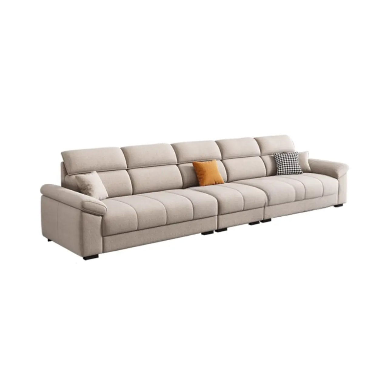 Modish L-Shape Fabric Cream Large Comfortable Sofa Image - 7