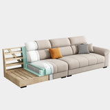 Modish L-Shape Fabric Cream Large Comfortable Sofa Image - 8